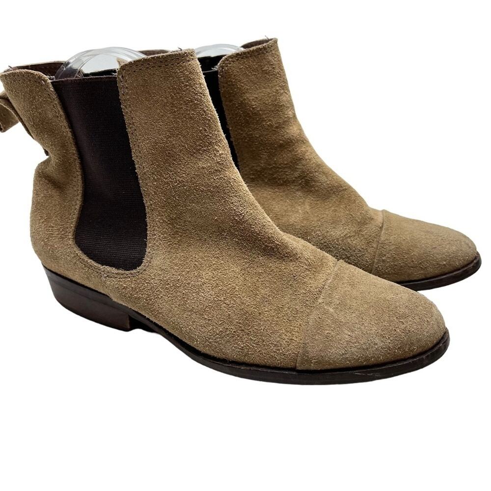 JEFFREY CAMPBELL Genuine Leather Suede Tan Brown Ankle Booties Boots Shoes 6.5